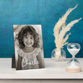 Kinderfamilie Foto moderne Skriptbezeichnung Text Fotoplatte (Seite)