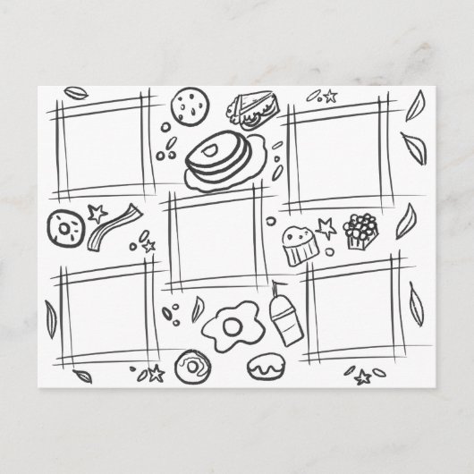 Kinderfarbe Feinschmecker Frühstückspass Zeichnend Postkarte (Vorderseite)