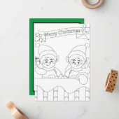 Kinderfärbung von Weihnachtsliedern Mitteilungskarte (Vorderseite/Rückseite Beispiel)