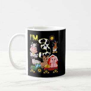 Kinderfarm Animals Traktor 3. Geburtstag 3 Jahre a Kaffeetasse