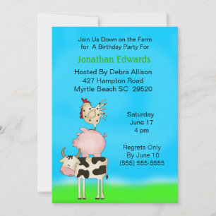 Kinderfarm Thema Geburtstag Einladung