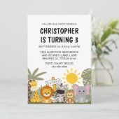 Kinderfeier Safari Geburtstag Party Einladung (Stehend Vorderseite)