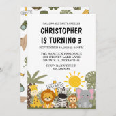 Kinderfeier Safari Geburtstag Party Einladung (Vorne/Hinten)