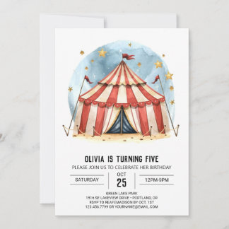 Kinderfestival Zirkus Geburtstag Einladung