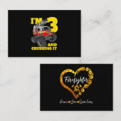 Kinderfeuerwagen 3. Geburtstag Kleinkind Visitenkarte (Vorne/Hinten)