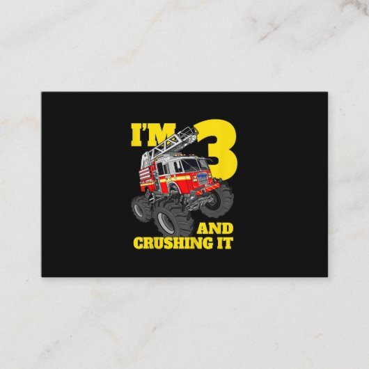 Kinderfeuerwagen 3. Geburtstag Kleinkind Visitenkarte (Vorderseite)