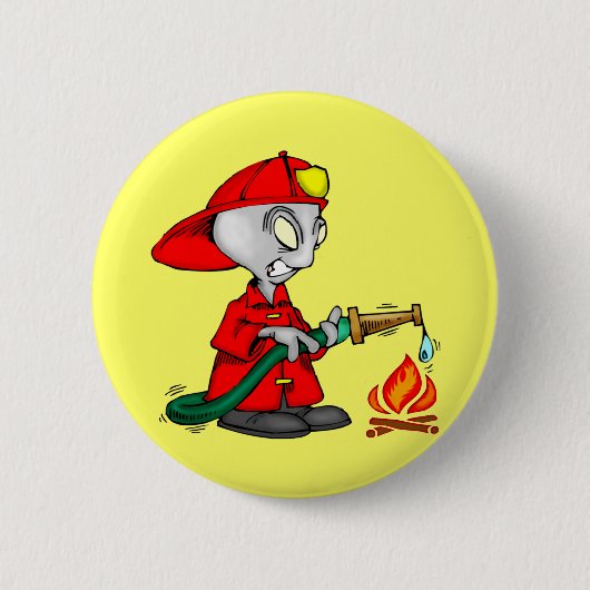 Kinderfeuerwehrmann-T-Shirts und Kindergeschenke Button (Vorderseite)