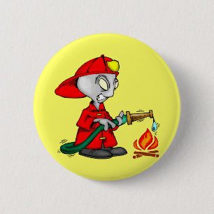 Kinderfeuerwehrmann-T-Shirts und Kindergeschenke Button