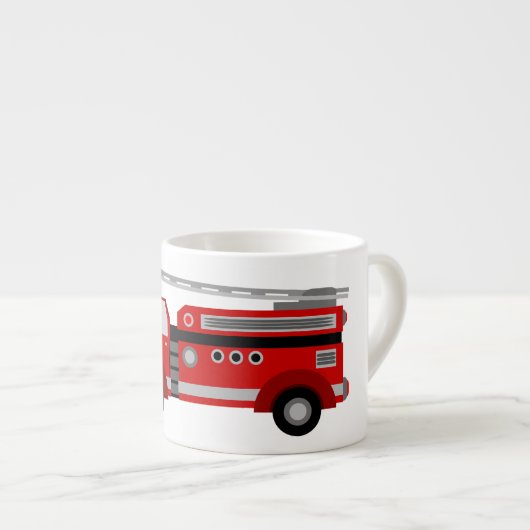 Kinderfiretruck-kleine Keramik-Tasse Espressotasse (Vorderseite Rechts)