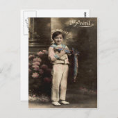 Kinderfisch Poisson d'avril April Fool's Day Postkarte (Vorne/Hinten)