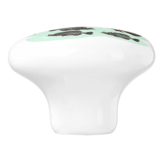 Kinderfischen Idyllische farbige Schublade Keramikknauf (Seitenansicht)