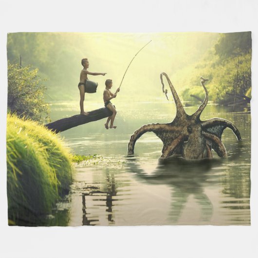 KINDERFISCHEREI FÜR MONSTER FLEECEDECKE (Vorderseite (Horizontal))