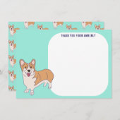 Kinderflache Panel Corgi Vielen Dank Dankeskarte (Vorne/Hinten)