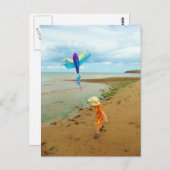 Kinderfliegerdrachen Postkarte (Vorne/Hinten)
