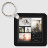 Kinderfoto-Collage für die Beste Vater-Familie der Schlüsselanhänger (Vorderseite)