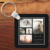 Kinderfoto-Collage für die Beste Vater-Familie der Schlüsselanhänger (Vorderseite)