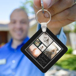 Kinderfoto-Collage für die Beste Vater-Familie der Schlüsselanhänger
