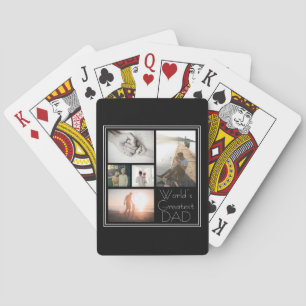 Kinderfoto-Collage für die Beste Vater-Familie der Spielkarten