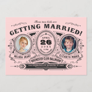 Kinderfoto-Lesbische Hochzeitseinladungen Rosa Einladung