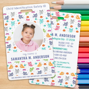 Kinderfoto-Notfall-ID Lustige Kinderidentifikation Ausweis