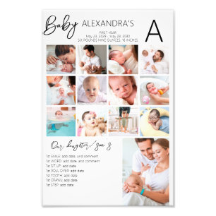 Kinderfotografie-Collage-Familie im ersten Jahr Fotodruck