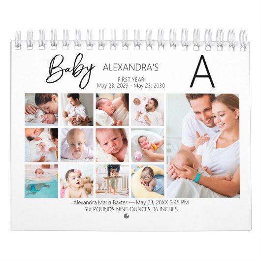Kinderfotografie-Collage-Familie im ersten Jahr Kalender (Titelbild)