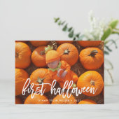 Kinderfotokarte zu Beginn des Halloween Karte (Stehend Vorderseite)