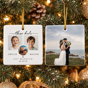 Kinderfotos Hochzeit Erstes Weihnachten Zusammen Keramikornament