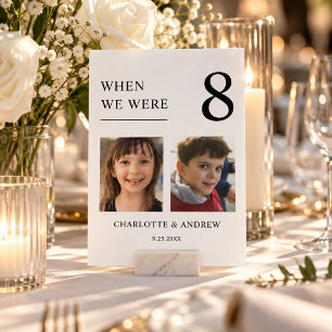 Kinderfotos Hochzeit Tischnummernkarten Einladung