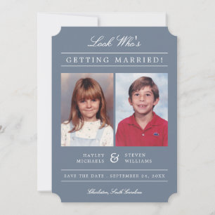 Kinderfotos im klassischen Stil von früher Staub Save The Date