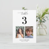 Kinderfotos Tischnummer Hochzeitskartenzeichen (Stehend Vorderseite)