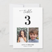 Kinderfotos Tischnummer Hochzeitskartenzeichen (Vorderseite)