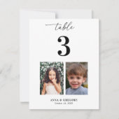 Kinderfotos Tischnummer Hochzeitskartenzeichen (Vorderseite)