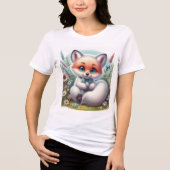 Kinderfox in einer Wildblume Tri-Blend Shirt (Vorderseite)