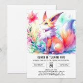 Kinderfox zum Geburtstag Einladung (Vorne/Hinten)