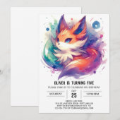 Kinderfox zum Geburtstag Einladung (Vorne/Hinten)