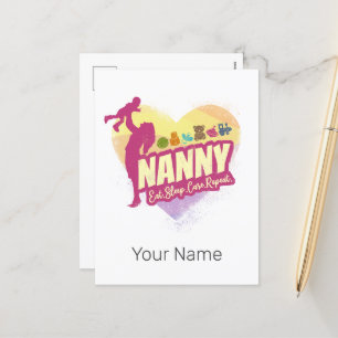 Kinderfrau Nanny Vintage Babysitter Kinderbetreuun Feiertagspostkarte