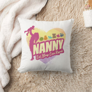 Kinderfrau Nanny Vintage Babysitter Kinderbetreuun Kissen