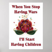 Kinderfreier Pazifist Poster (Vorne)