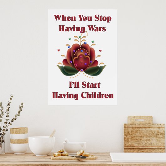 Kinderfreier Pazifist Poster (Küche)
