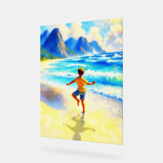 Kinderfreiheitstanz am Strand Acrylschild (Winkel)