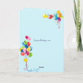 Kinderfreudigkeit Geburtstag - Kuchen & Balloons Karte (Rückseite)