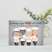 Kinderfreundliche Kochkarte Einladung (Stehend Vorderseite)
