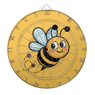 Kinderfreundliches Bienenmaskottchen mit gepunktet Dartscheibe