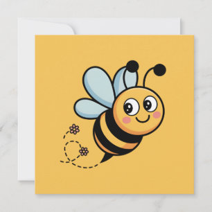 Kinderfreundliches Bienenmaskottchen mit gepunktet Einladung