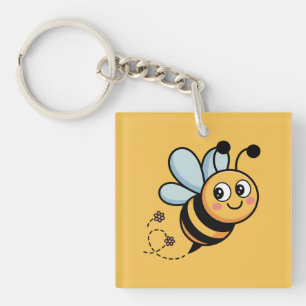 Kinderfreundliches Bienenmaskottchen mit gepunktet Schlüsselanhänger
