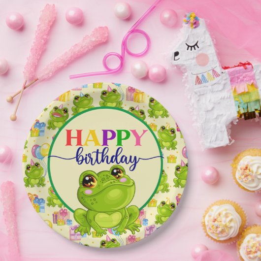 Kinderfrosch Pappteller (Party)