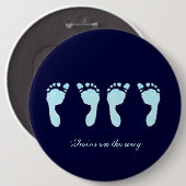 Kinderfußabdrücke (Boy Twins) Button (Vorne & Hinten)