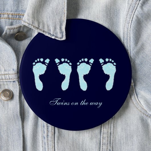 Kinderfußabdrücke (Boy Twins) Button (Beispiel)