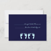 Kinderfußabdrücke (Boy Twins) RSVP Karte (Rückseite)